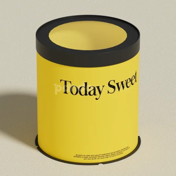 Vibrant Yellow Cake Paperboard Box with Window