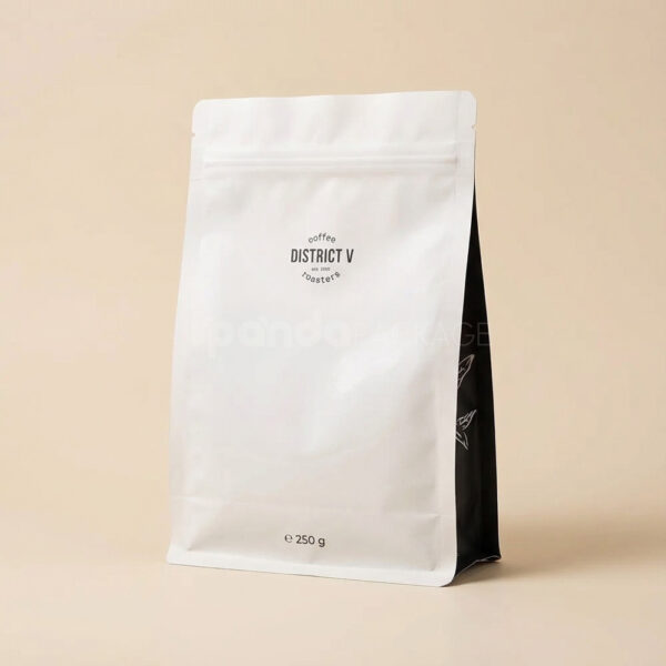 Modern Roasted Coffee Bag Pouch with Valve and Zip Lock