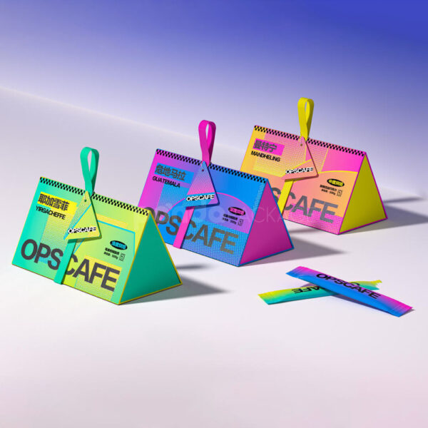 Geometric Triangle Box with Bright Printed Design