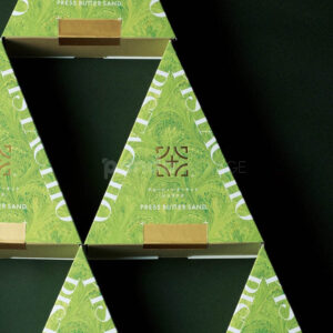green triangle paperboard box with foil stamping design