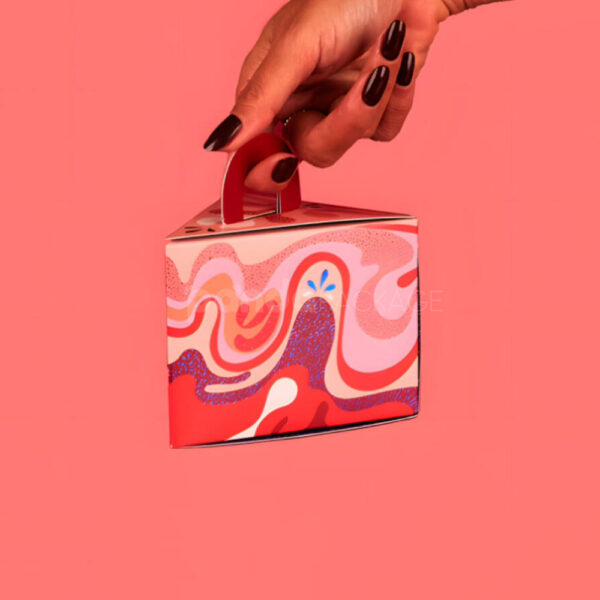 Creative Triangle Foldable Paperboard Box with Handle