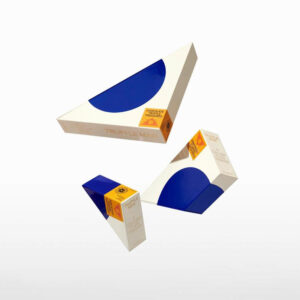 rigid triangle paperboard packaging box with slice-shaped design