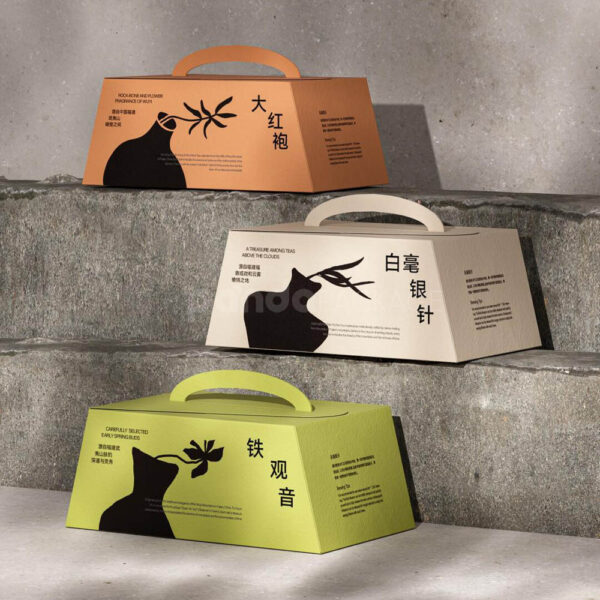 Colorful Trapezoid Box with Sturdy Paper Handle