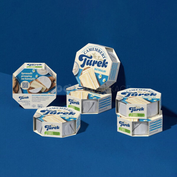 Custom Octagon Box for Camembert Cheese Retail Packaging