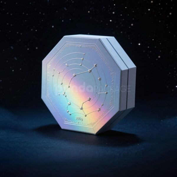 Luxury Holographic Octagon Gift Box with Star Embossed Design