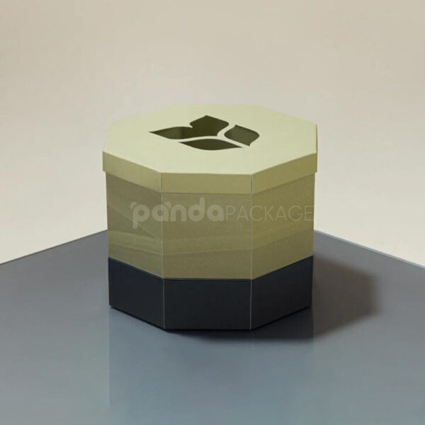 Custom Octagon Rigid Box with Window Lid Design