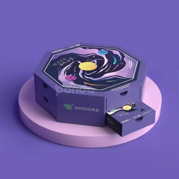 Custom Octagon Gift Box with Cosmic Dreamy Illustration Design