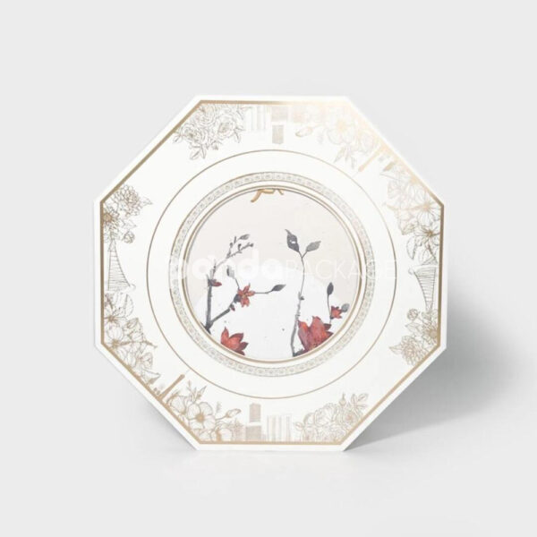 Elegant Octagon Gift Box with Vintage Floral Illustration Design