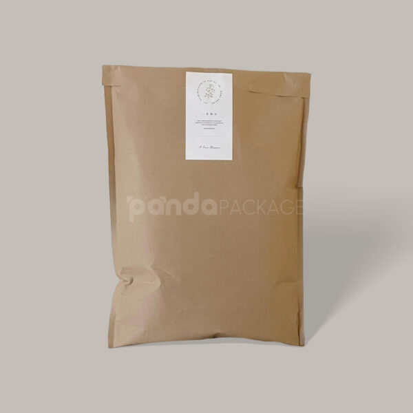 Minimalist Kraft Paper Mailer Bag with Custom Label Sticker