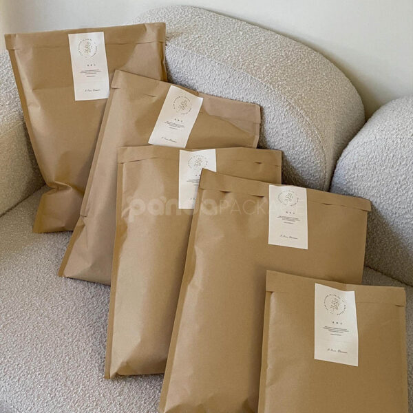 Minimalist Kraft Paper Mailer Bag with Custom Label Sticker