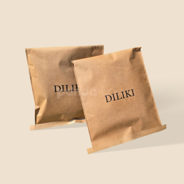 Custom Kraft Paper Shipping Mailer Bags with Black Logo Print