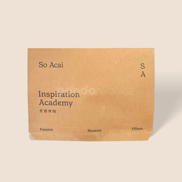 Printed Kraft Paper Mailer Bag with Fold-Over Flap Closure