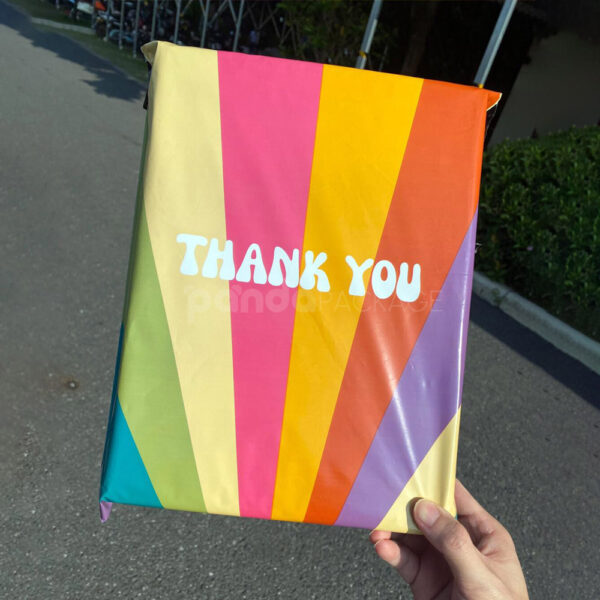 Colorful Thank You Poly Mailer Bags for E-commerce Shipping