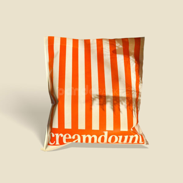 Striped Orange Custom Poly Mailer Bags for Boutique Shipping
