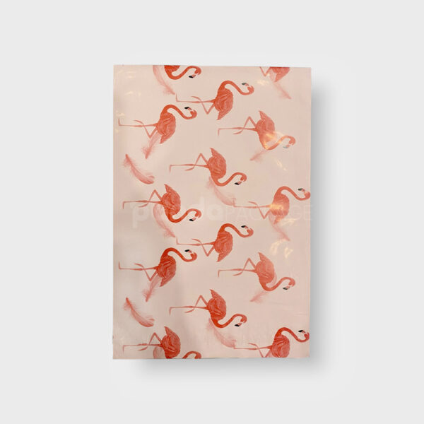 Cute Pink Poly Mailer Bags with Flamingo Feather Pattern