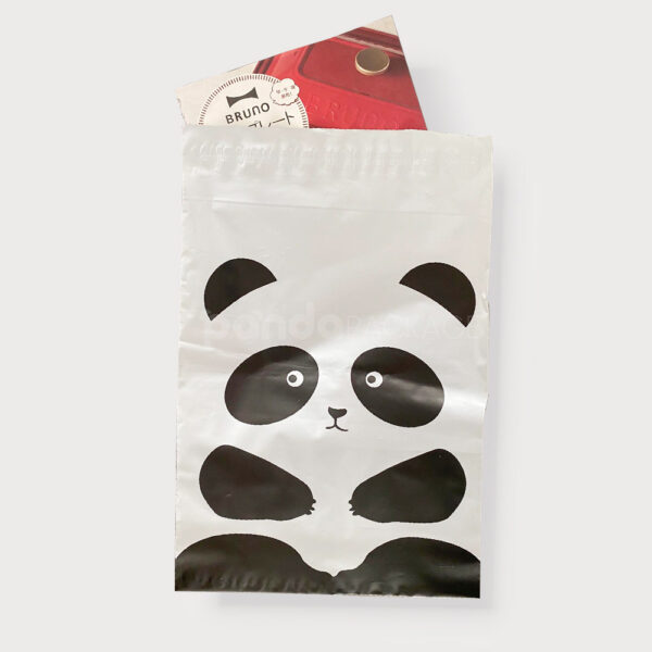 Minimalist Black and White Panda Poly Mailer Bag Design