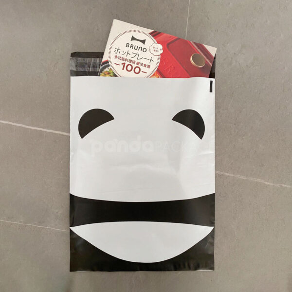Minimalist Black and White Panda Poly Mailer Bag Design