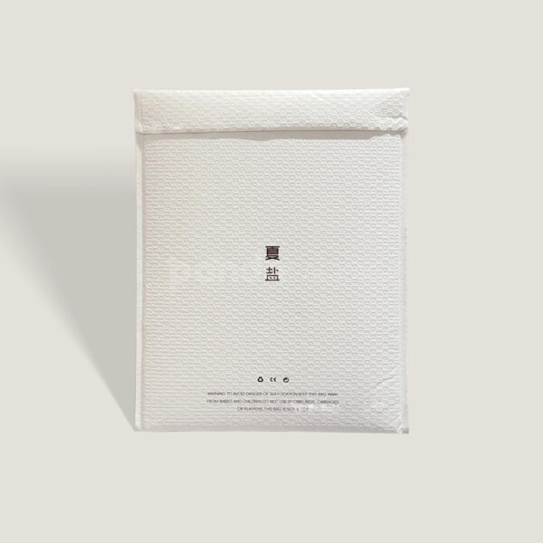 Custom White Bubble Mailer with Minimalist Chinese Typography Design