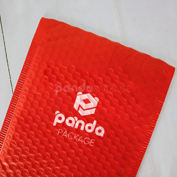 Custom Red Bubble Mailer with Logo for Secure Shipping
