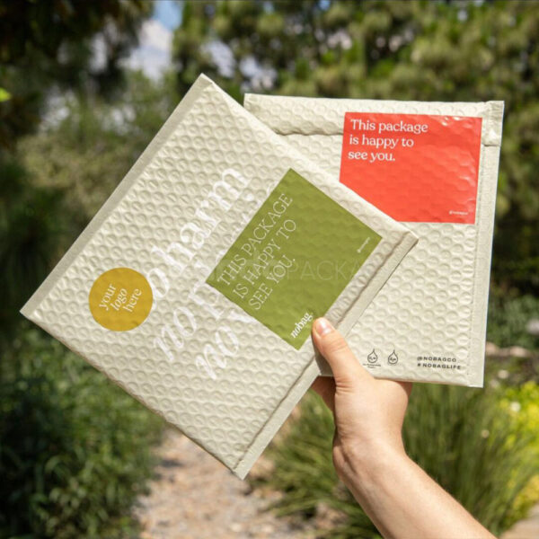 Biodegradable Bubble Mailer with Friendly Messaging and Custom Print