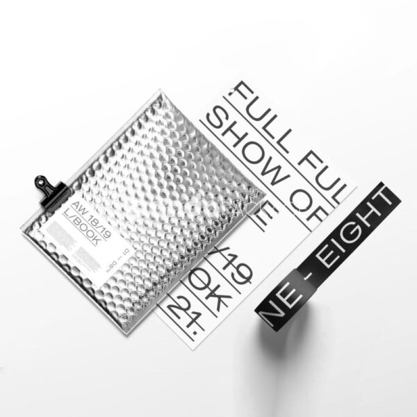 Metallic Silver Bubble Mailer with Custom Black Logo Label