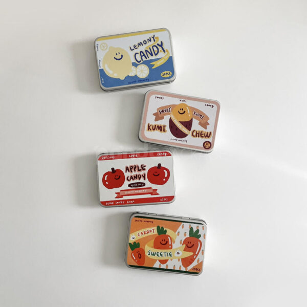Playful Graphic Tin Box with Assorted Stickers