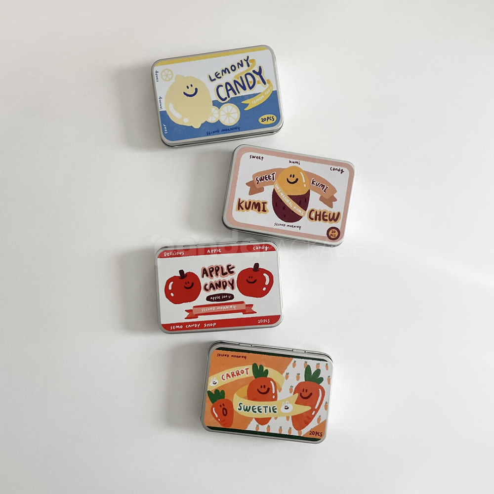 cartoon printed tin box with assorted stickers packaging