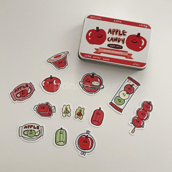 Playful Graphic Tin Box with Assorted Stickers