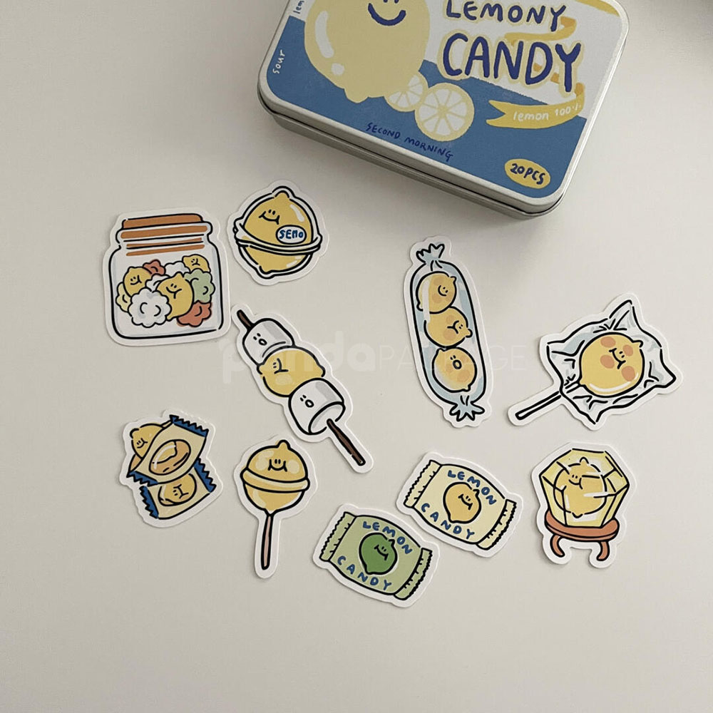 cartoon printed tin box with assorted stickers packaging