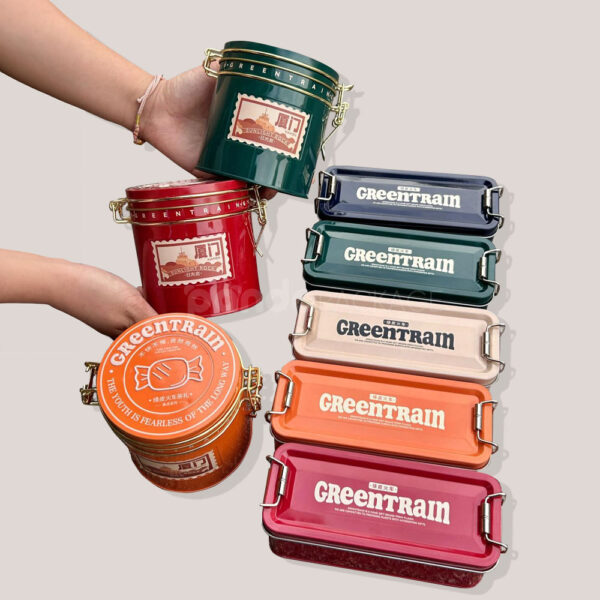 Customizable Round & Rectangular Tin Containers with Latch Lock