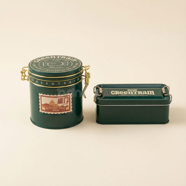 Customizable Round & Rectangular Tin Containers with Latch Lock