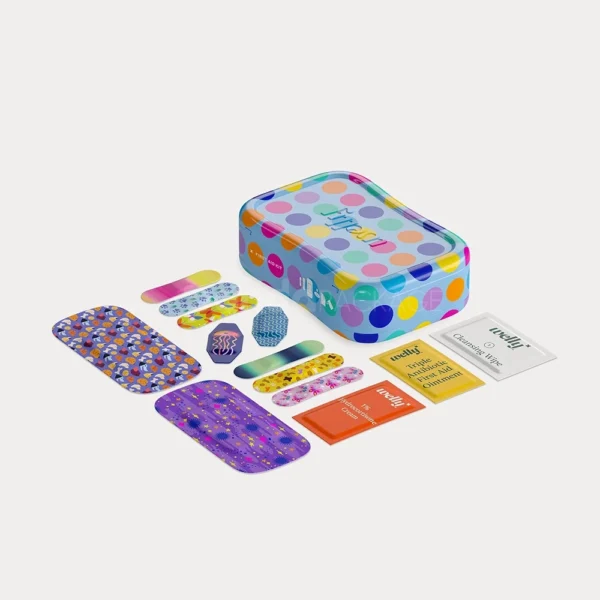 Rectangular Tin Storage Box with Vibrant Design