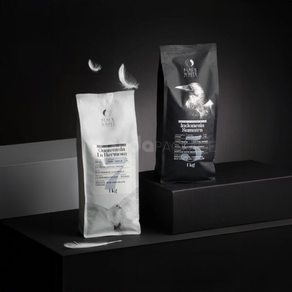 Custom Flat Bottom Coffee Bag with Zipper and Valve