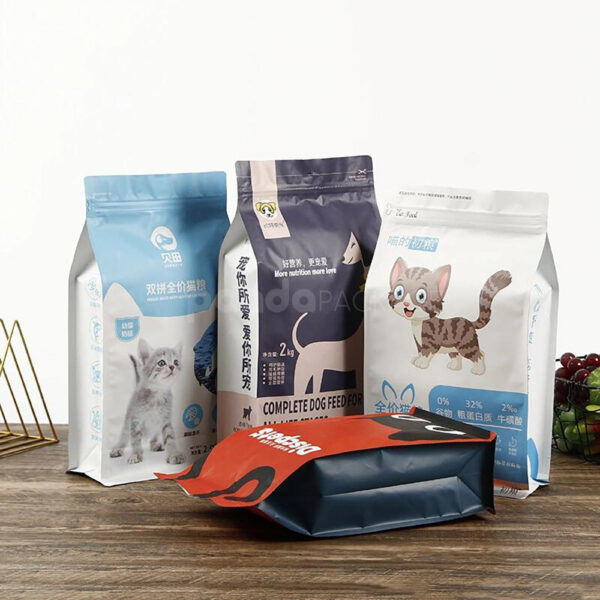 Flat Bottom Cat Food Bag with Zipper and Custom Print