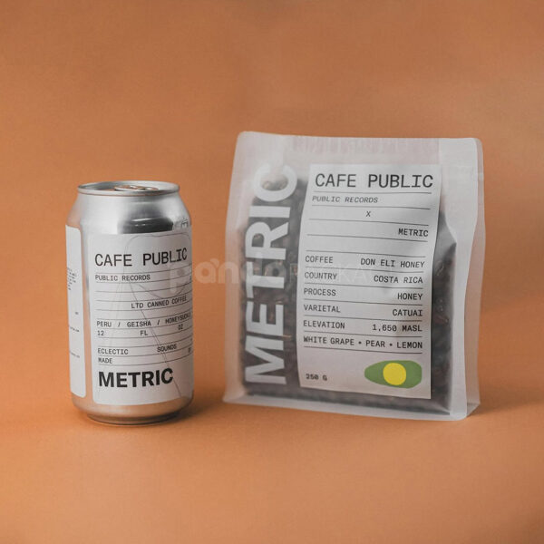 Clear Flat Bottom Coffee Bag with Bold Custom Label