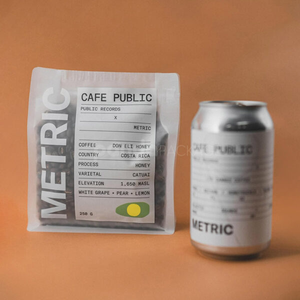 Clear Flat Bottom Coffee Bag with Bold Custom Label