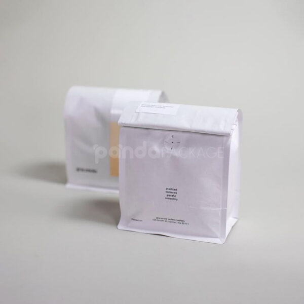 Minimalist Tin-Tie Coffee Bag with Custom Printed Label Design