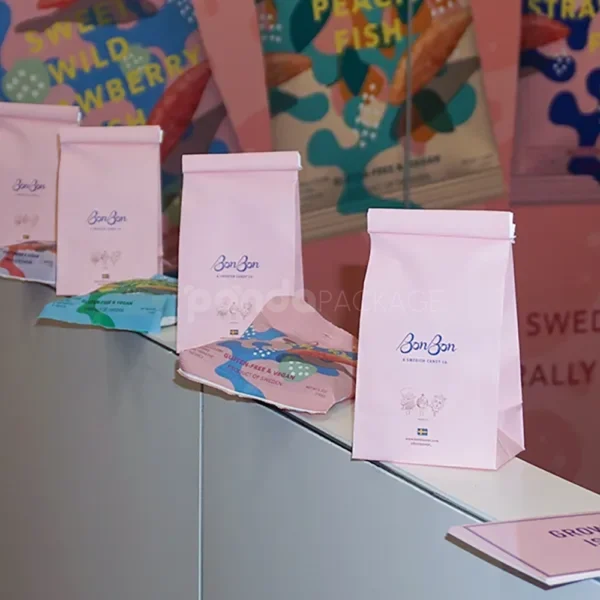 Pink Tin-Tie Bag for Candy and Gift Packaging Use