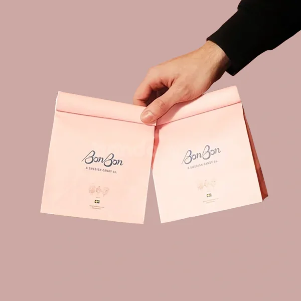 Pink Tin-Tie Bag for Candy and Gift Packaging Use