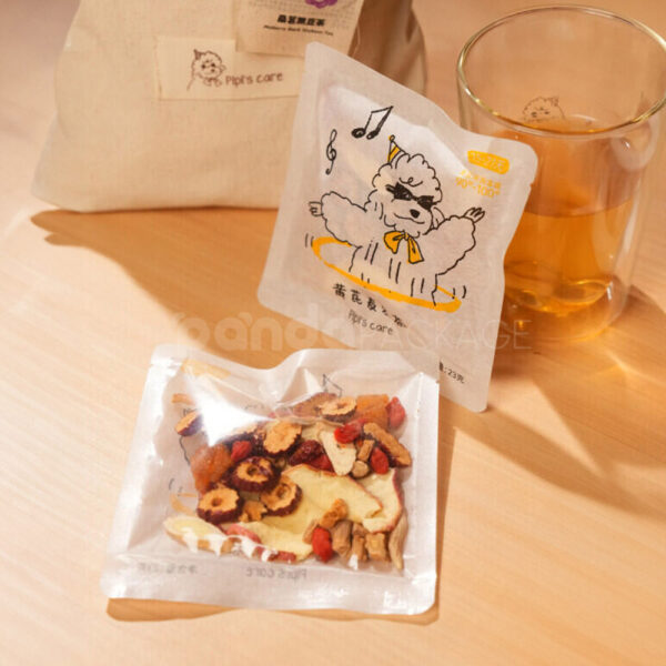 Flat Pouch with Window for Dried Fruits or Herbal Tea