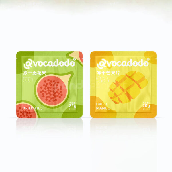 Colorful Flat Pouch Packaging for Dried Apple Snack Foods
