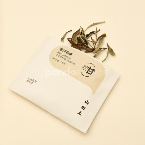 Flat Pouch Tea Packaging for White Tea with Clean Design