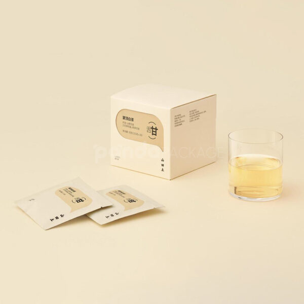 Flat Pouch Tea Packaging for White Tea with Clean Design