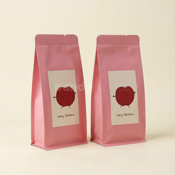 Pink Gusset Bag with Custom Christmas Gift Label Design