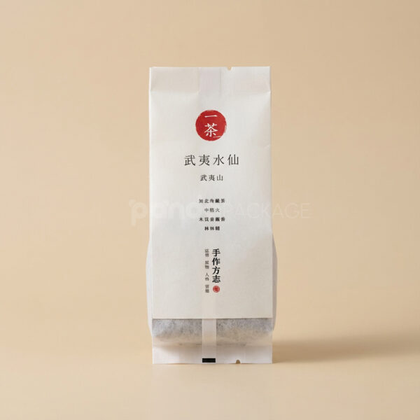Vertical Gusset Tea Bag with Minimalist Chinese Style Design