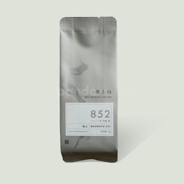 Matte Gusset Tea Bag with Vertical Label and Foil Print