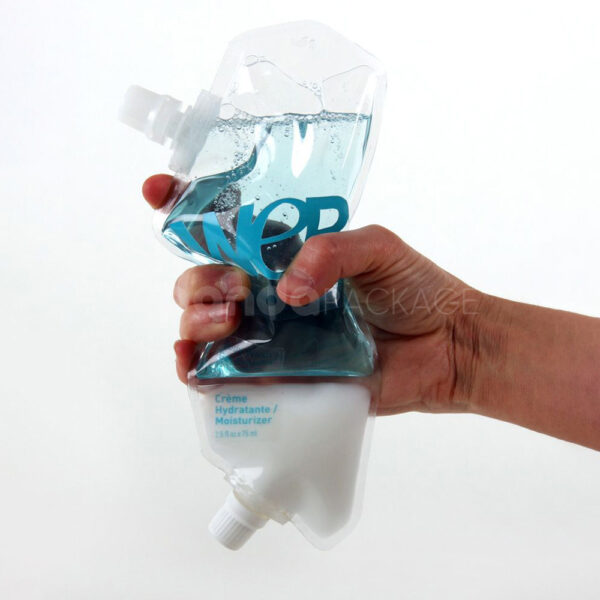 Clear Spouted Pouch for Body Wash and Moisturizer