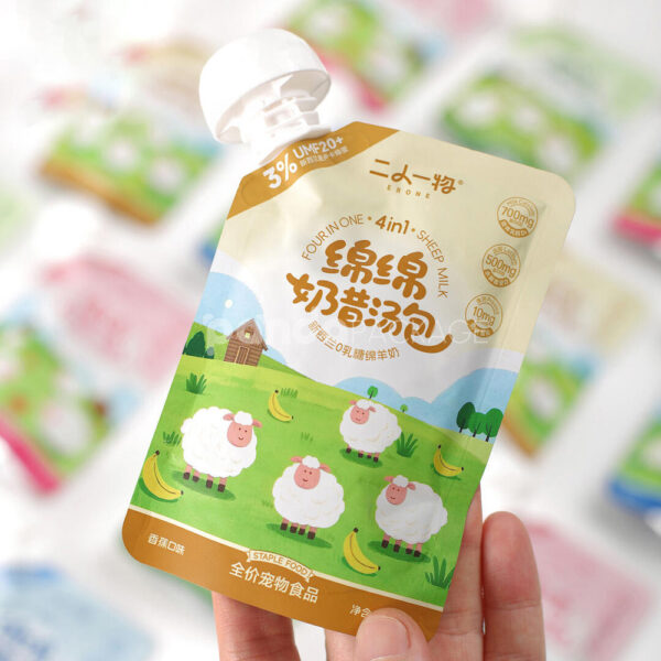 Spouted Pouch for Sheep Milk Pet Food Packaging