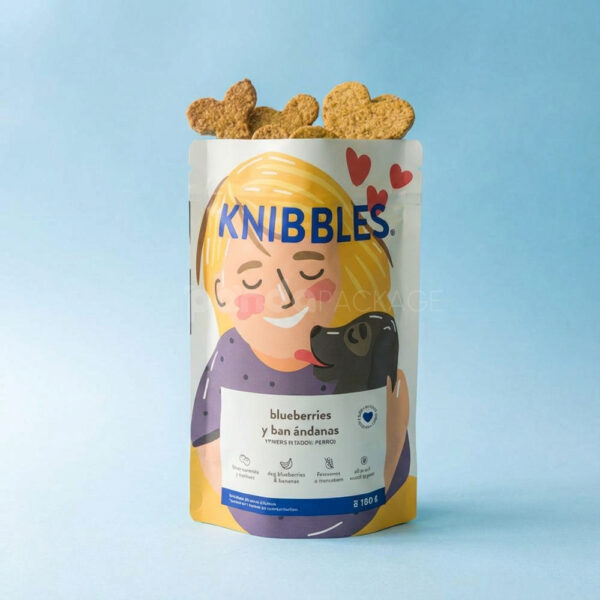 Stand Up Pouch for Dog Treats with Blueberries