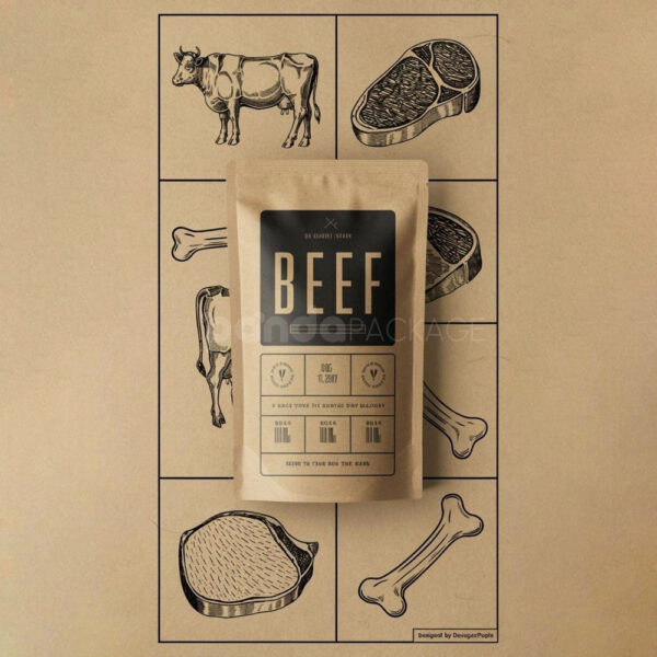 Kraft Stand Up Pouch for Premium Beef Jerky Packaging
